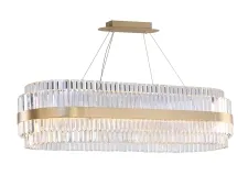 NEWPORT 10240 10242/120 oval , Люстра, Brass Clear crystal L120*45*H30/150 cm G4 44*5W