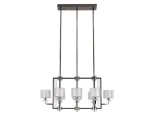 NEWPORT 4400 4408/S black glossy , Люстра, Black glossy Clear crystal Clear glass L107*57*H52/160 cm E14 8*40W + LED 6*5W