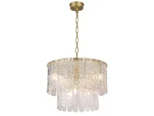 NEWPORT 8370 8370/30 C brass , Люстра, Brass Clear grooved glass with round end D30*H23/200 cm G9 6*40W