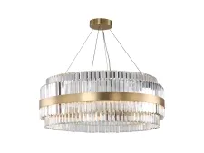 NEWPORT 10240 10242/80 , Люстра, Brass Clear crystal D80*H30 cm G4 36*5W